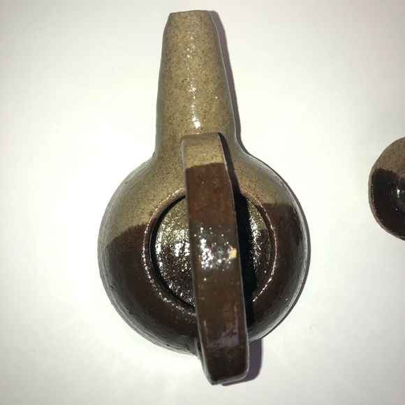 Brown Small Decorative Tea Pot Pottery Ceramic Art - Picture 6 of 8